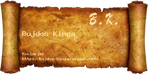 Bujdos Kinga névjegykártya